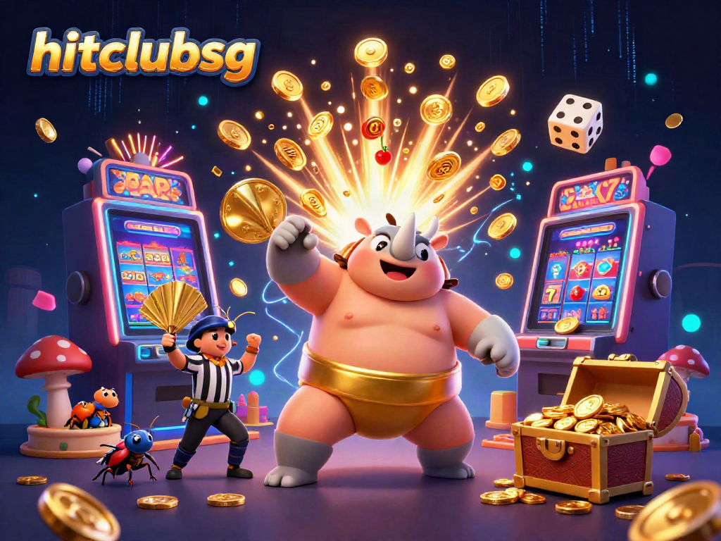 Experience thrilling gameplay at hitclubsg with a colorful illustration of online casino excitement.