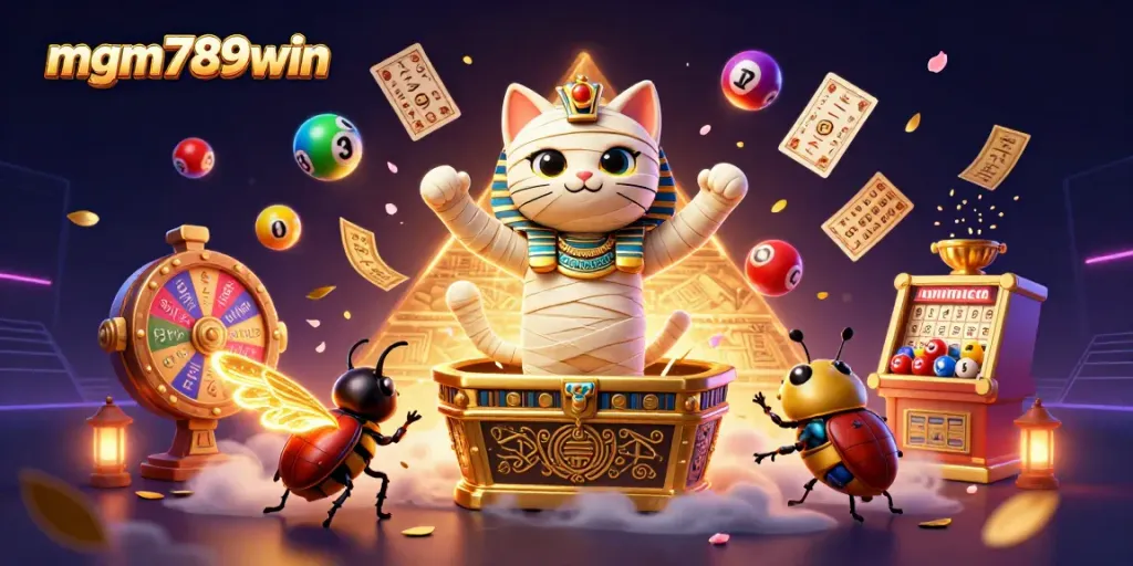 Engage in exciting gaming adventures at mgm789win with a dynamic 3D desert casino illustration.